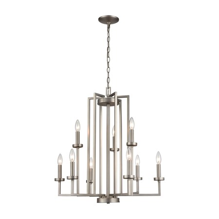 Thomas West End 9-Light Chandelier in Brushed Nickel CN240922